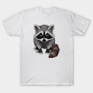 Cute Raccoon Drawing T-Shirt